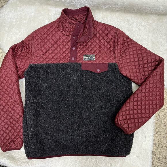 Patagonia RARE Mixed Media Snap-T Pullover Quilted Drumfire Red Ltd Edition - Picture 1 of 16